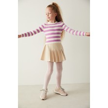 Penti Açık Pembe Kız Çocuk Kalın Fileli Külotlu Çorap