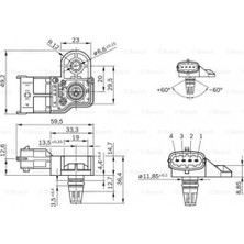 Bosch 0281002437 Emme Basinç Sensörü Doblo-Punto-Fiorino-Linea 1.3mtj 05 Astra J-Corsa D-1.4-2.0cdti- Cruze 11 0281002845