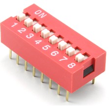 Alkatronik 8li Dip Switch 8 Pin Kırmızı Anahtar Açık Kapalı Seçim Adres Ayar On Off