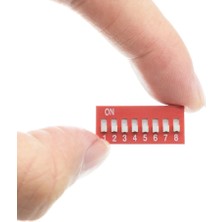 Alkatronik 8li Dip Switch 8 Pin Kırmızı Anahtar Açık Kapalı Seçim Adres Ayar On Off