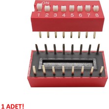 Alkatronik 8li Dip Switch 8 Pin Kırmızı Anahtar Açık Kapalı Seçim Adres Ayar On Off