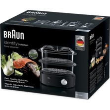 Braun FS5100BK Buharlı Pişirici, Otomatik Kapanma, 850 W, 6.2 Litre, 0 Desibel, Siyah