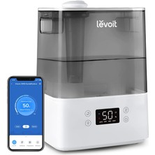 Levoıt Classic 300S 6l Çocuklar Için Üstten Doldurmalı Ortam Nemlendirici, App & Alexa Ile, 47M² Için 60H, 26DB Ultra Sessiz Uyku ve Otomatik Modu, Zamanlayıcı,gri
