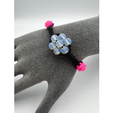 Gümüştel El Sanatları Opal Doğal Taş Bileklik Asansörlü Kilit Sistemi Aaa Kalite El Yapımı Bileklik 6mm