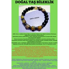 Gümüştel El Sanatları Orijinal Doğal Taş Bileklik Akik Hematit Oniks Sürpriz Hediyeli