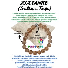 Gümüştel El Sanatları Zultanit (Sultan Taşı) Diyaspor Doğal Taş Renk Değiştiren Bileklik Faset Kesim 10 mm