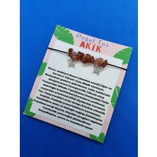 Gümüştel El Sanatları Akik Doğal Taş Bileklik Kelebek Detaylı Orijinal Doğal Taş