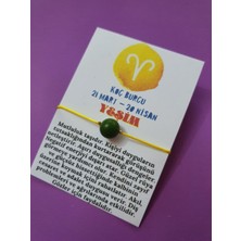 Gümüştel El Sanatları Koç Burcu Yeşim Doğal Taşlı Ip Burç Bilekliği