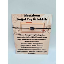 Gümüştel El Sanatları Doğal Taş Obsidyen Taşı Bileklik