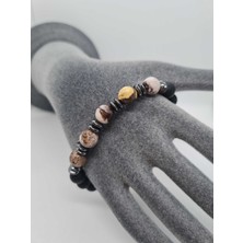 Gümüştel El Sanatları Jasper , Hematit , Oniks Doğal Taş Bileklik Tasarım