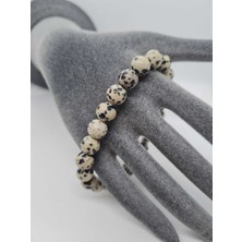 Gümüştel El Sanatları Jasper Doğal Taş Bıldırcın Desenli Bileklik