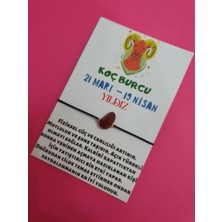 Gümüştel El Sanatları Koç Burcu Yıldız Doğal Taşlı Ip Burç Bilekliği