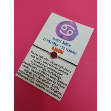 Gümüştel El Sanatları Yengeç Burcu Akik Doğal Taş Ip Burç Bilekliği