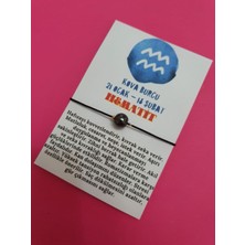 Gümüştel El Sanatları Kova Burcu Hematit Doğal Taş Ip Burç Bilekliği