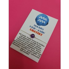 Gümüştel El Sanatları Kova Burcu Ametist Doğal Taş Ip Burç Bilekliği