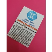 Gümüştel El Sanatları Ikizler Burcu Kristal Kuvars Doğal Taş Ip Burç Bilekliği