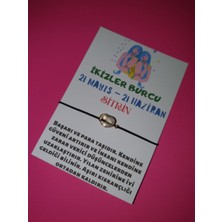 Gümüştel El Sanatları Ikizler Burcu Sitrin Doğal Taşlı Ip Burç Bilekliği