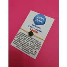 Gümüştel El Sanatları Kova Burcu Yeşim Doğal Taş Ip Burç Bilekliği