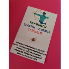 Gümüştel El Sanatları Yay Burcu Turmalin Doğal Taşlı Ip Burç Bilekliği