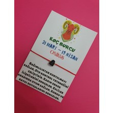 Gümüştel El Sanatları Koç Burcu Oniks Doğal Taşlı Ip Burç Bilekliği