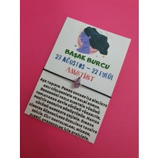 Gümüştel El Sanatları Başak Burcu Ametist Doğal Taşlı Ip Burç Bilekliği
