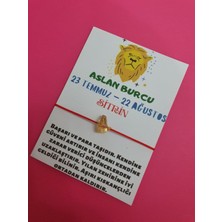 Gümüştel El Sanatları Aslan Burcu Sitrin Doğal Taşlı Ip Burç Bilekliği