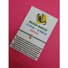 Gümüştel El Sanatları Akrep Burcu Sedef Doğal Taşlı Ip Burç Bilekliği