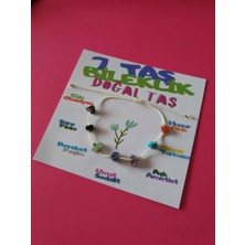 Gümüştel El Sanatları 7 Taş Bileklik Doğal Taş Ip Bileklik