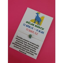 Gümüştel El Sanatları Oğlak Burcu Turkuaz Doğal Taşlı Ip Burç Bilekliği