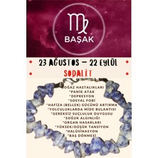 Gümüştel El Sanatları Burç Taşı Başak Burcu Sodalit Taşı Bileklik