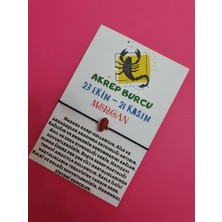 Gümüştel El Sanatları Akrep Burcu Mercan Doğal Taşlı Ip Burç Bilekliği