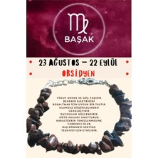 Gümüştel El Sanatları Burç Taşı Başak Burcu Obsidyen Taşı Bileklik