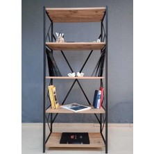 Tegem Shop Tegemshop 5 Raflı Kitaplık Çok Amaçlı Ceviz Renk