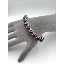 Gümüştel El Sanatları Kaplan Gözü Doğal Taş Bileklik Aaa Kalite El Yapımı Özel Tasarım