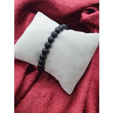 Gümüştel El Sanatları Doğal Akik Taşı Bileklik 8 mm