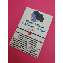 Gümüştel El Sanatları Başak Burcu Akik Doğal Taşlı Ip Burç Bilekliği