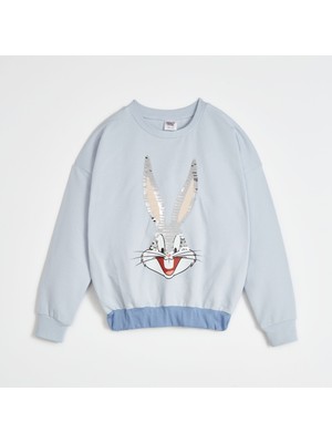June Kız Çocuk Bugs Bunny Lisanslı Sweatshirt
