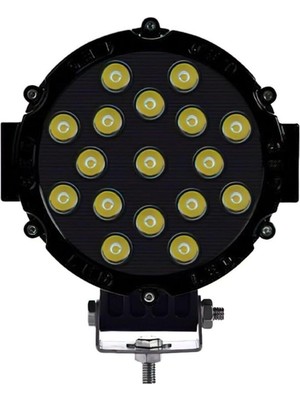 Oscar 7" Beyaz LED Siyah Yuvarlak Off Road Sis Farı Çalışma Lambası 17 LED 10-30V 51W