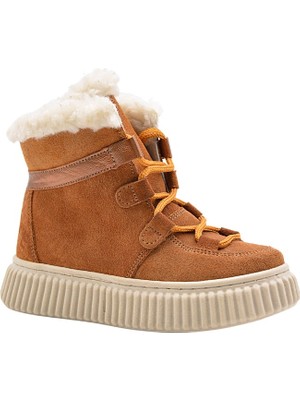 Kids A More Adia Nubuk Peluş Kürklü Kız Çocuk Bot Tarçın Rengi