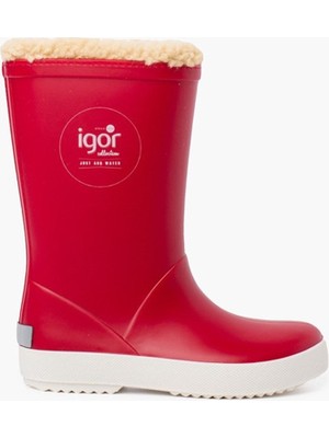 Igor W10207 Splash Nautico Borreguito Igor Marka Unisex Içi Kürklü Yağmur Çizmesi Kırmızı