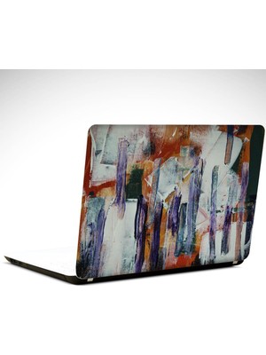 Beyaz Mavi Soyut Laptop Sticker