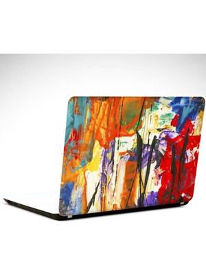 Mor Turuncu Soyut Laptop Sticker
