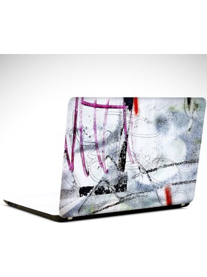 Soyut Mor Kırmızı Çizgiler Laptop Sticker