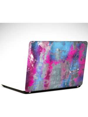 Pembe ve Mavi Soyut Laptop Sticker