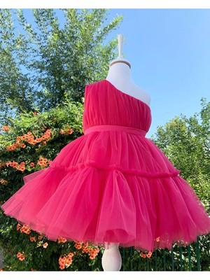 GNL Butik Tasarım Kız Çocuk Tek Omuz Elbise