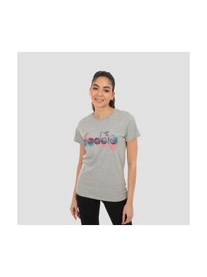 Diadora Ss T-Shirt Iconic Açık Gri Kadın Tişört - 502.176088-C5493