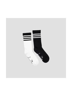 Diadora 2 Pack Striped Crew Socks M Siyah Beyaz Erkek 2li Çorap - D202531-955