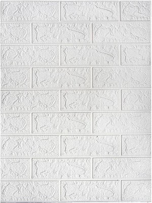 Ukab Kendinden Yapışkanlı Esnek Köpük Duvar Kağıdı Paneli 3D Boyutlu Tuğla Desen Beyaz