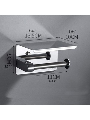 Haitun Paslanmaz Çelik Tuvalet Kağıdı Tutucu Banyo Havlu Askısı Rulo Kağıt Doku Raf Kutusu Duvara Montaj Telefon Braketi (Gümüş) (Yurt Dışından)