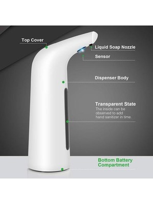 Haitun Otomatik Sabunluk, Dokunuşsuz Sabun Dağıtıcı 400 ml Sıvı Eller Serbest Kızılötesi Sensör Elektrikli Otomatik Sabunluk | Sıvı Sabunluk (Yurt Dışından)